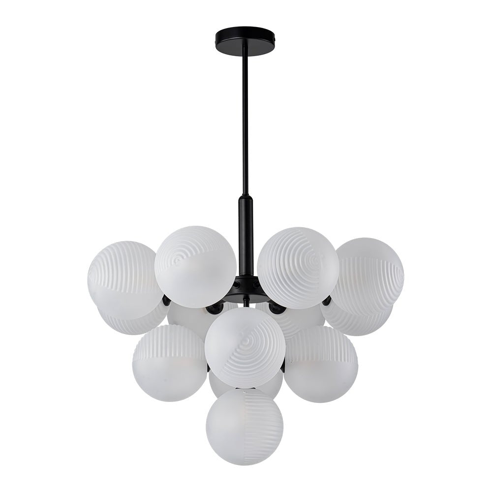 Candelabro de Burbuja de Vidrio Estriado Contemporáneo
