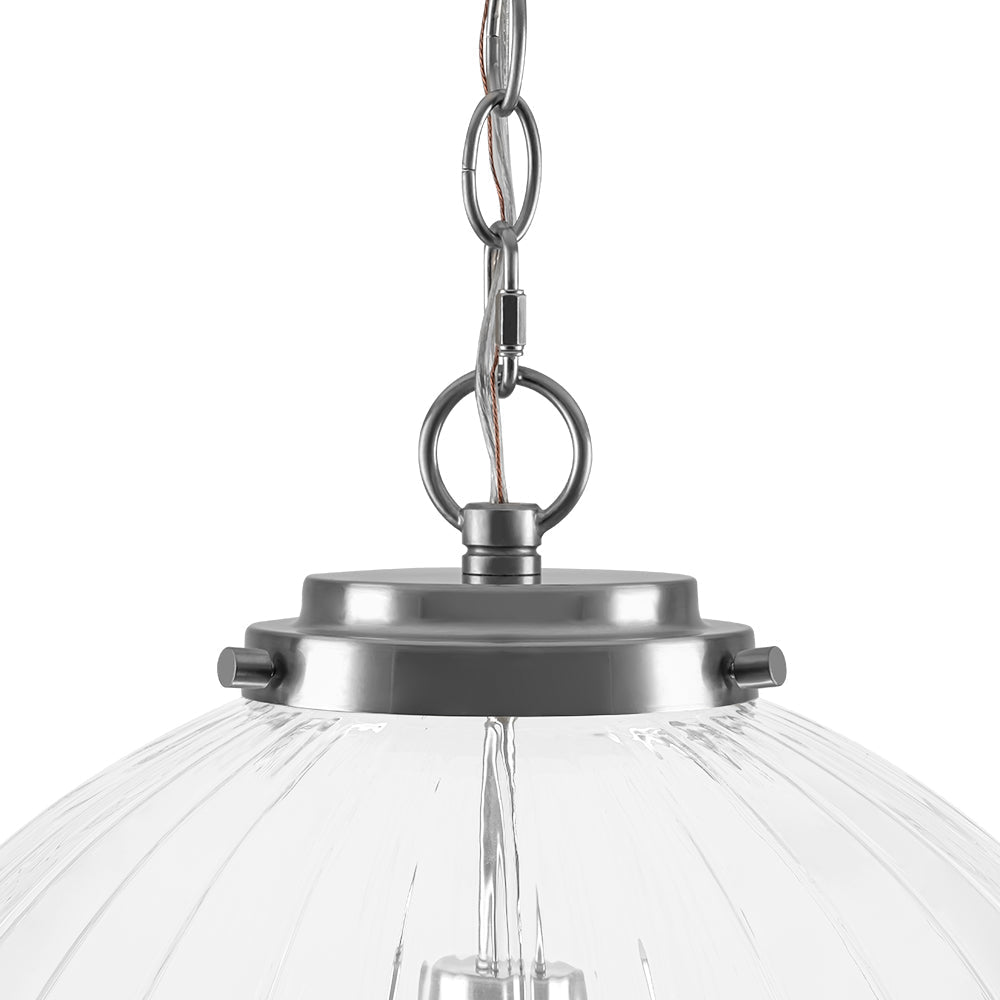 Globo Texturizado Contemporáneo Lámpara Colgante de Esfera de Vidrio Estriado de Una Luz