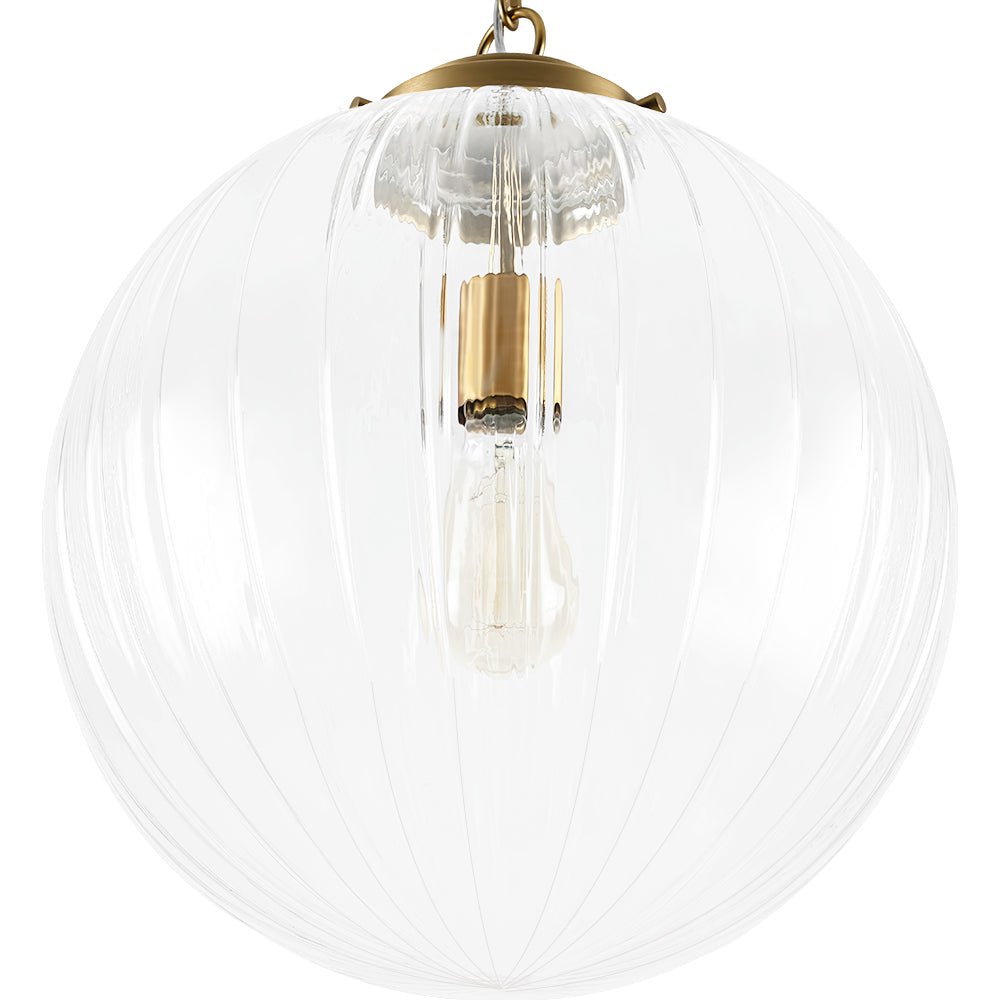 Globo Texturizado Contemporáneo Lámpara Colgante de Esfera de Vidrio Estriado de Una Luz