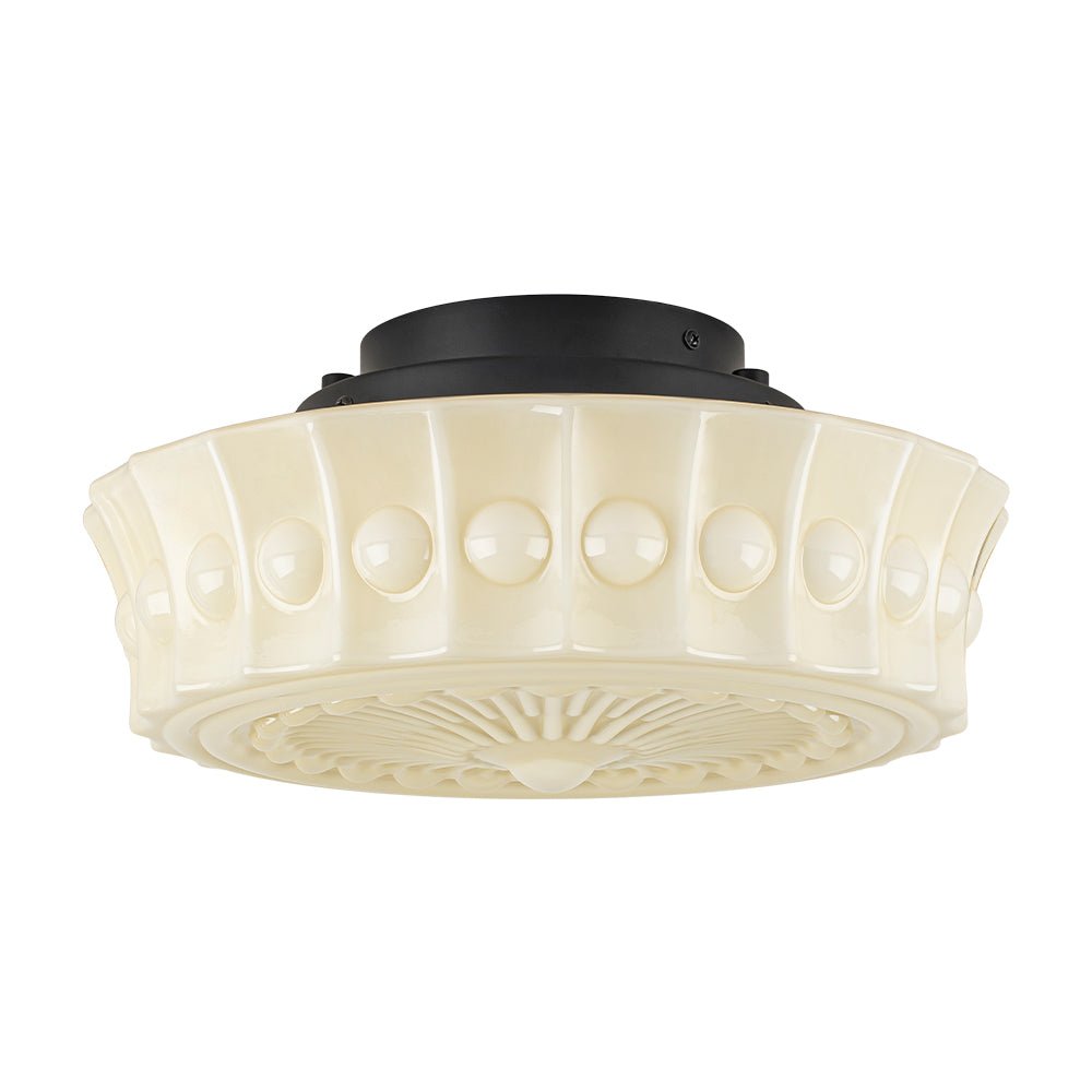 Luz de Techo de Vidrio Blanco en Forma de Tambor Diseño Escuela Vintage