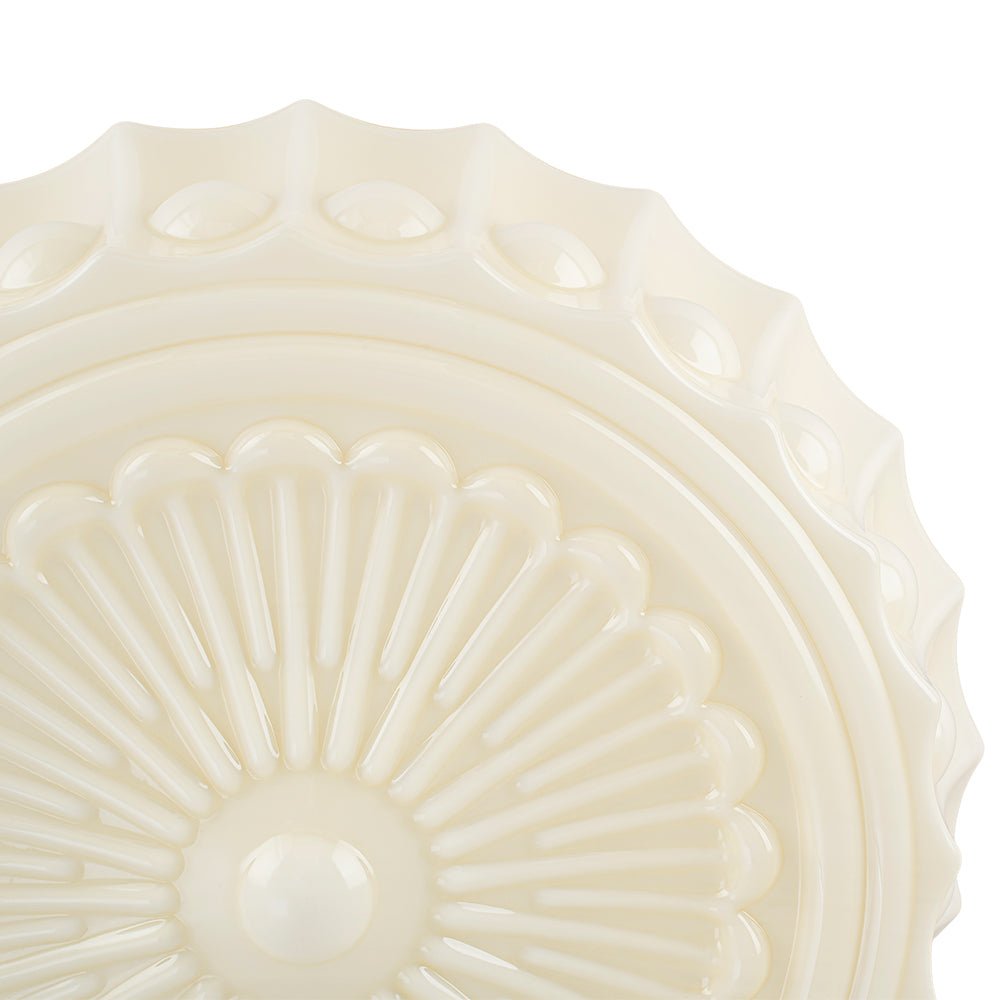 Luz de Techo de Vidrio Blanco en Forma de Tambor Diseño Escuela Vintage