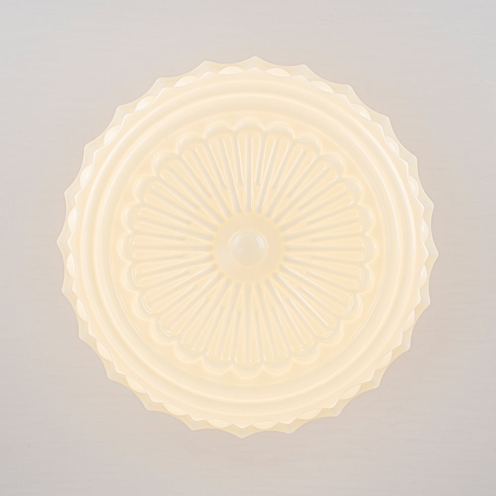 Luz de Techo de Vidrio Blanco en Forma de Tambor Diseño Escuela Vintage