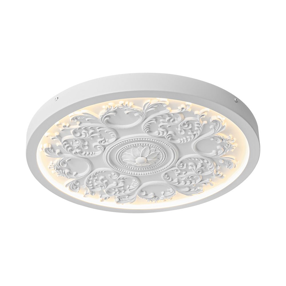 Luz de Techo LED de Resina con Flor Grabada Estilo Francés Creativo