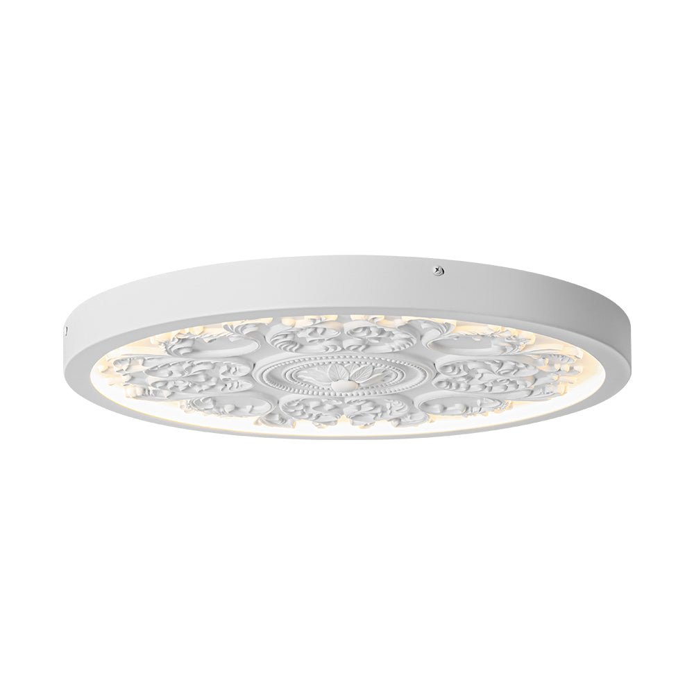 Luz de Techo LED de Resina con Flor Grabada Estilo Francés Creativo