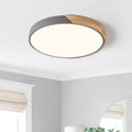 Montura de Techo Redonda LED Regulable con Acento de Madera