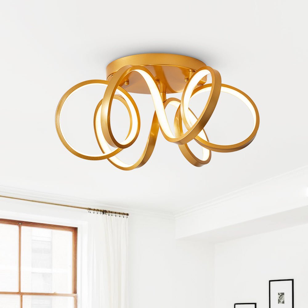Montaje Semi Flush Led Regulable en Forma de Torbellino