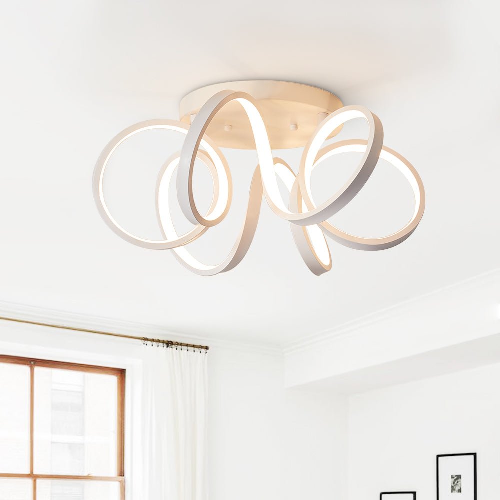 Montaje Semi Flush Led Regulable en Forma de Torbellino