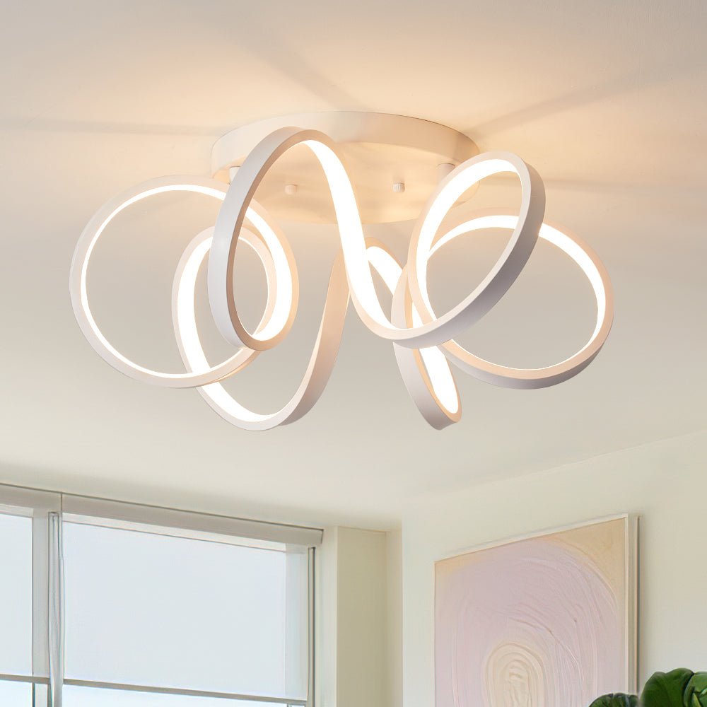 Montaje Semi Flush Led Regulable en Forma de Torbellino