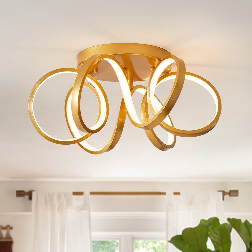 Montaje Semi Flush Led Regulable en Forma de Torbellino