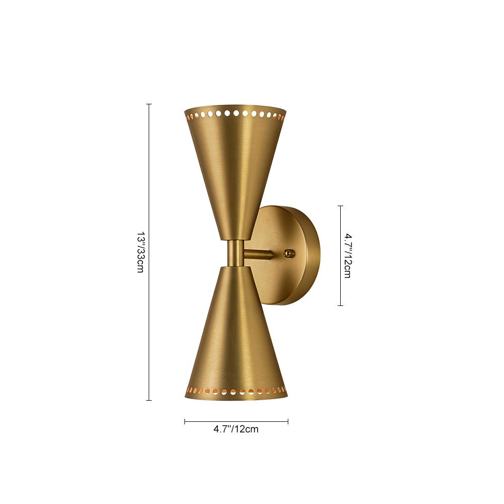 Elegante Lámpara de Pared de Cono de Arena Estrellada de 2 Luces Arriba y Abajo