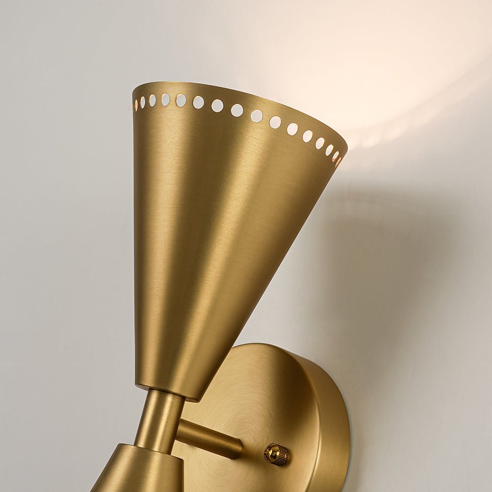 Elegante Lámpara de Pared de Cono de Arena Estrellada de 2 Luces Arriba y Abajo