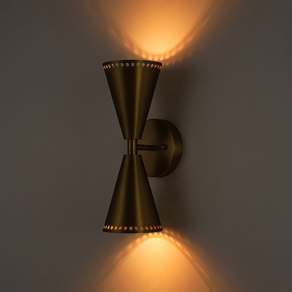 Elegante Lámpara de Pared de Cono de Arena Estrellada de 2 Luces Arriba y Abajo
