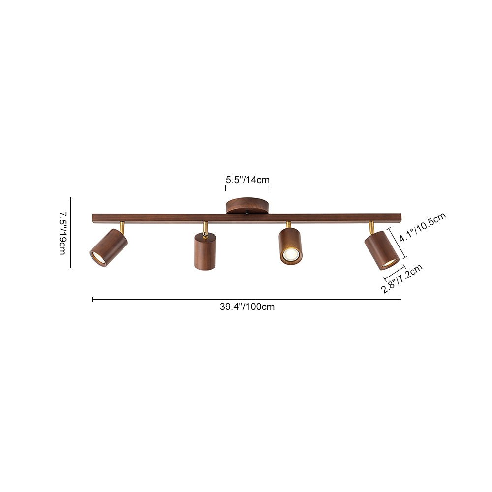 Iluminación de Techo de Madera Lineal de Granja con Cabezas Rotables