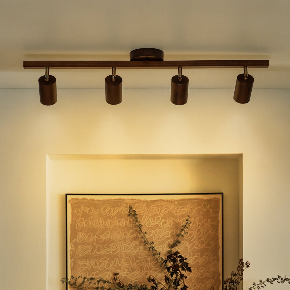 Iluminación de Techo de Madera Lineal de Granja con Cabezas Rotables