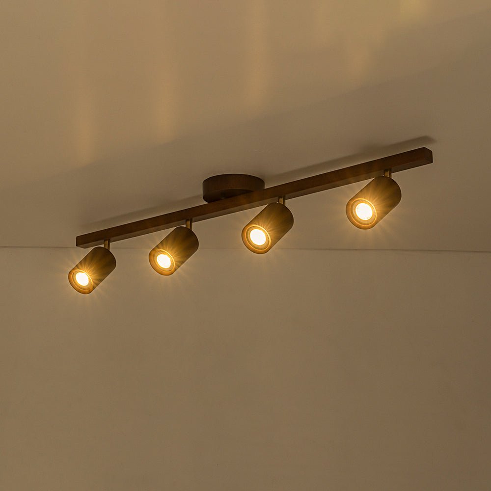 Iluminación de Techo de Madera Lineal de Granja con Cabezas Rotables