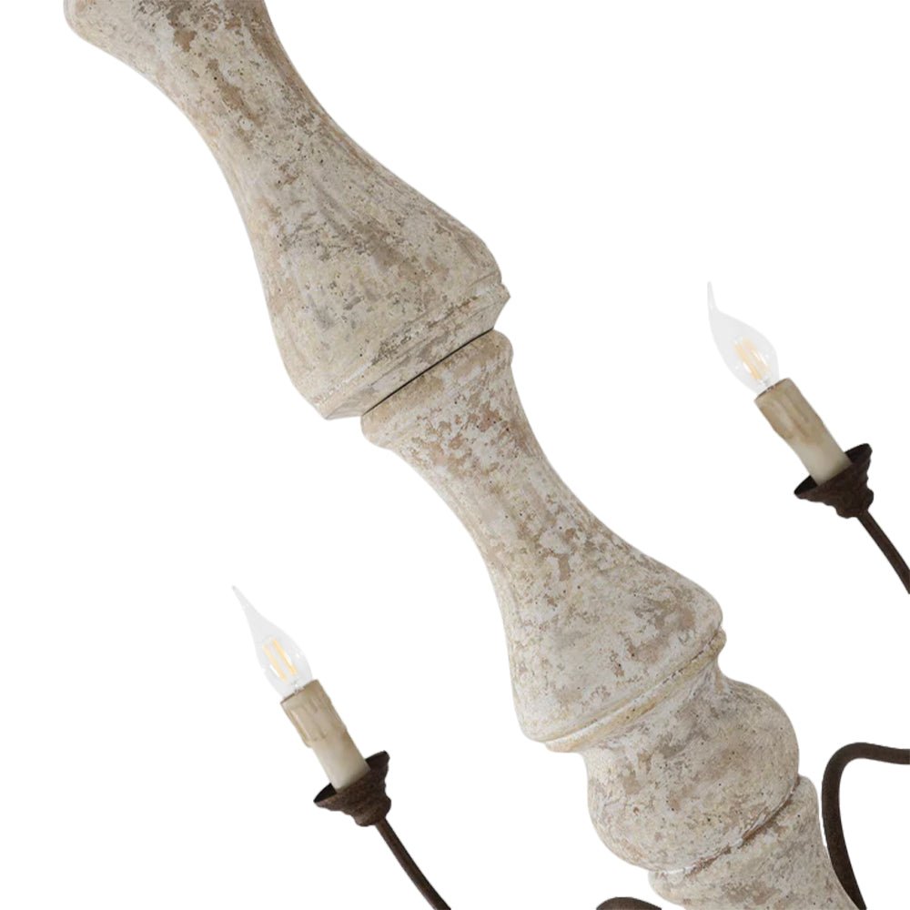 Candelabro de Estilo Francés Country de Madera con 5 Luces