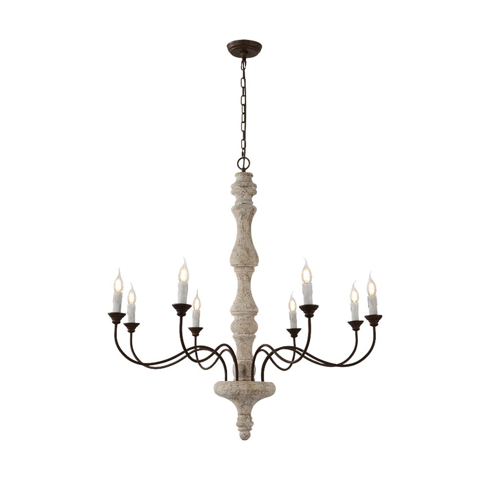 Candelabro de Estilo Francés Country de Madera con 5 Luces