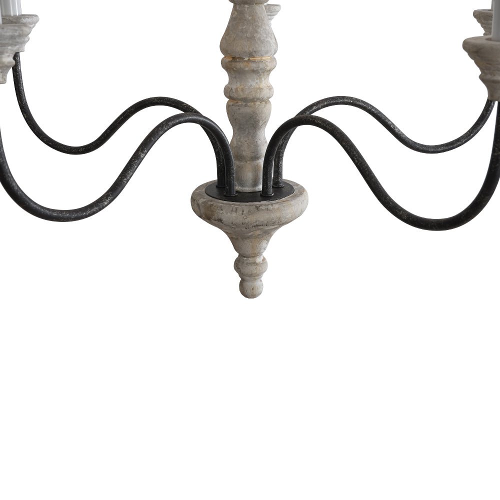 Candelabro de Estilo Francés Country de Madera con 5 Luces