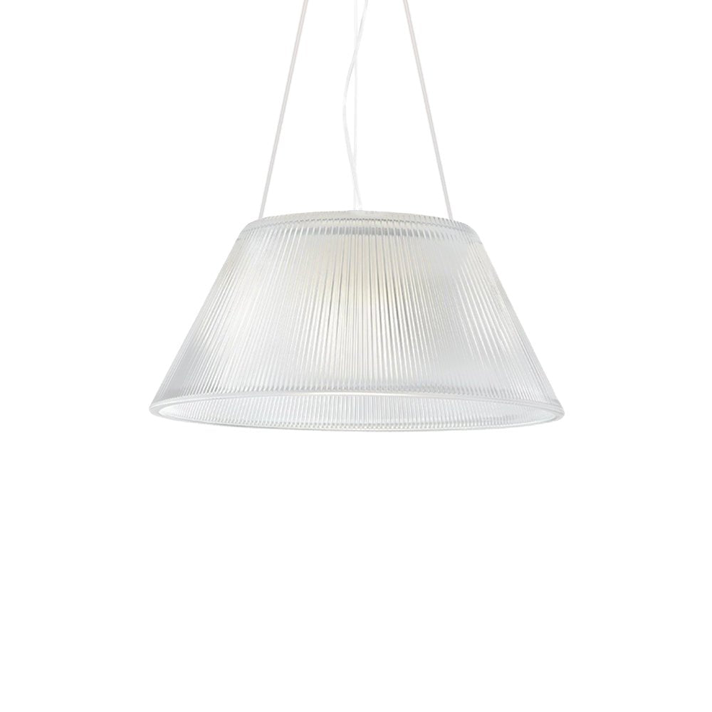 Lámpara Colgante de Vidrio Transparente en Forma de Tambor Ribeteado de 1 Luz Estilo Granja Industrial