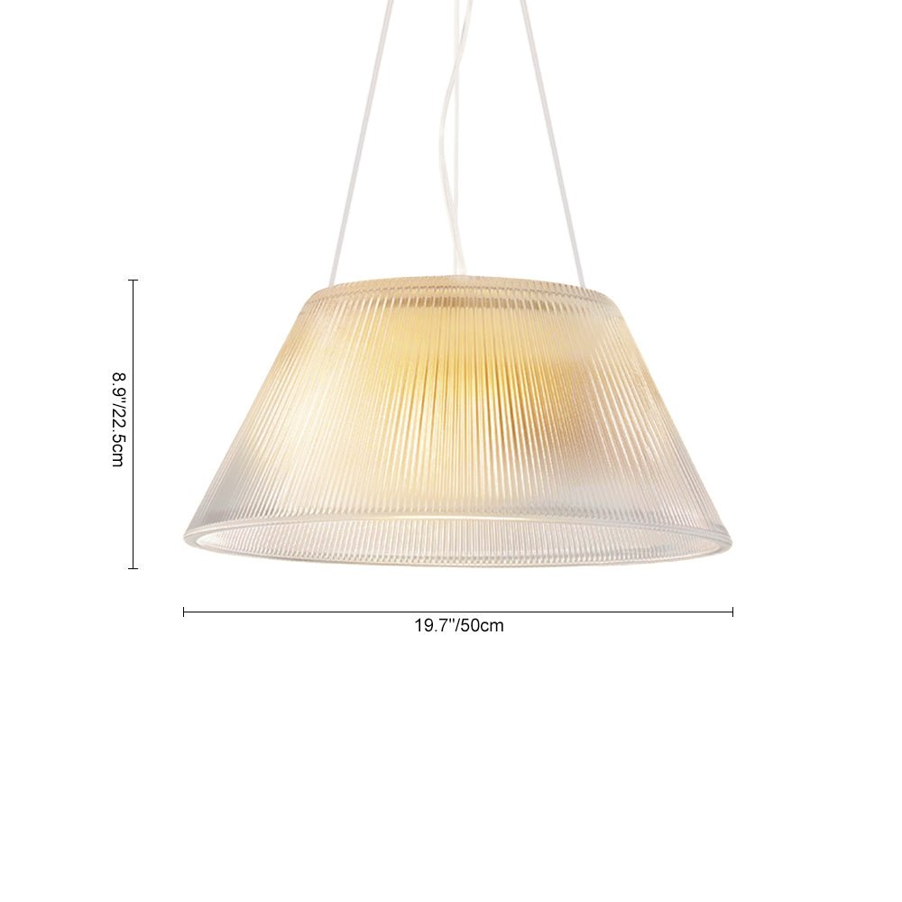 Lámpara Colgante de Vidrio Transparente en Forma de Tambor Ribeteado de 1 Luz Estilo Granja Industrial