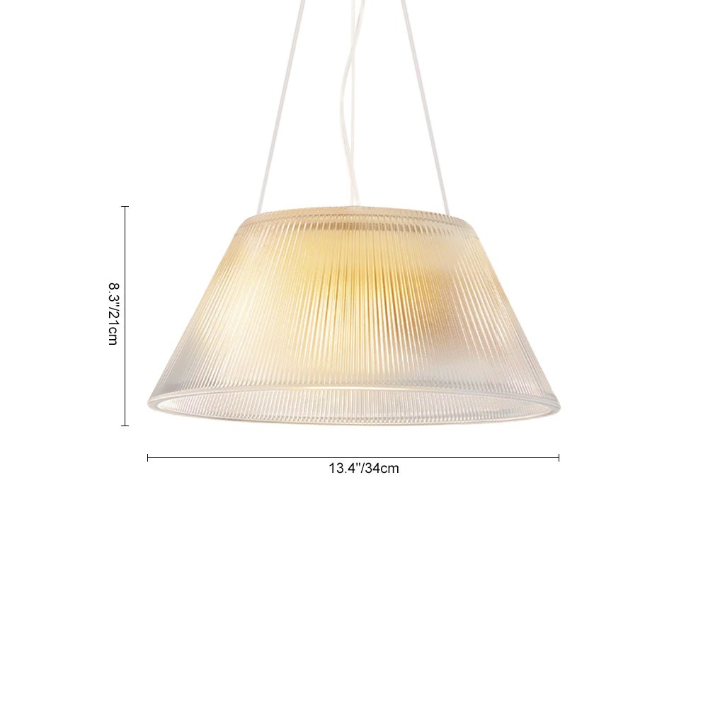 Lámpara Colgante de Vidrio Transparente en Forma de Tambor Ribeteado de 1 Luz Estilo Granja Industrial