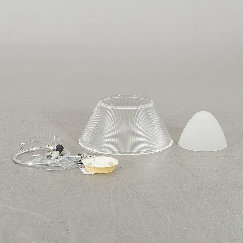 Lámpara Colgante de Vidrio Transparente en Forma de Tambor Ribeteado de 1 Luz Estilo Granja Industrial