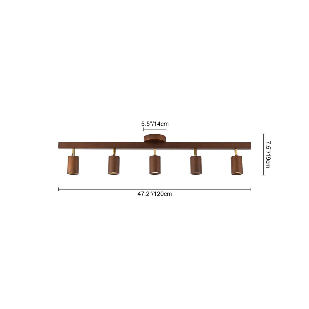 Iluminación de Techo de Madera Lineal de Granja con Cabezas Rotables