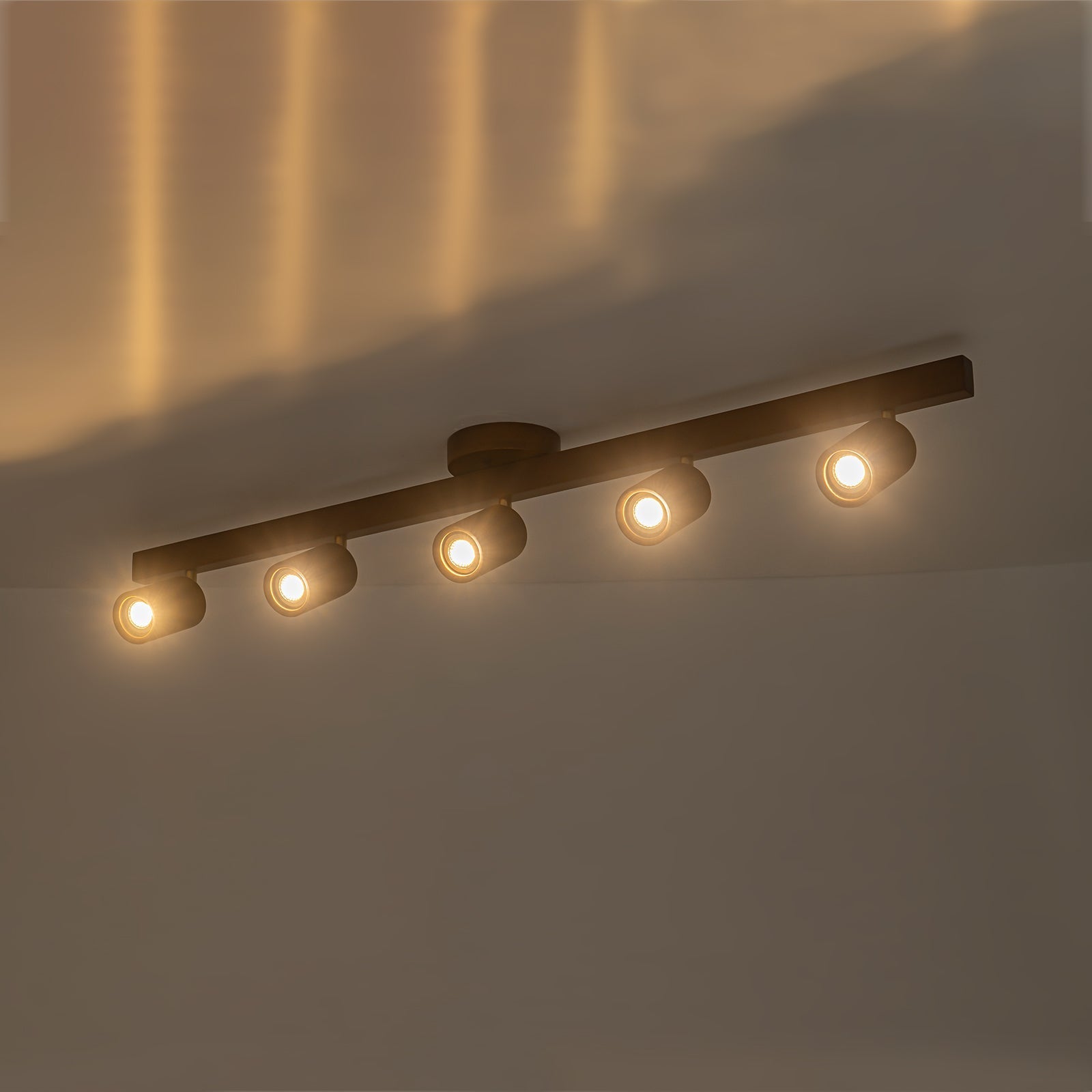 Iluminación de Techo de Madera Lineal de Granja con Cabezas Rotables