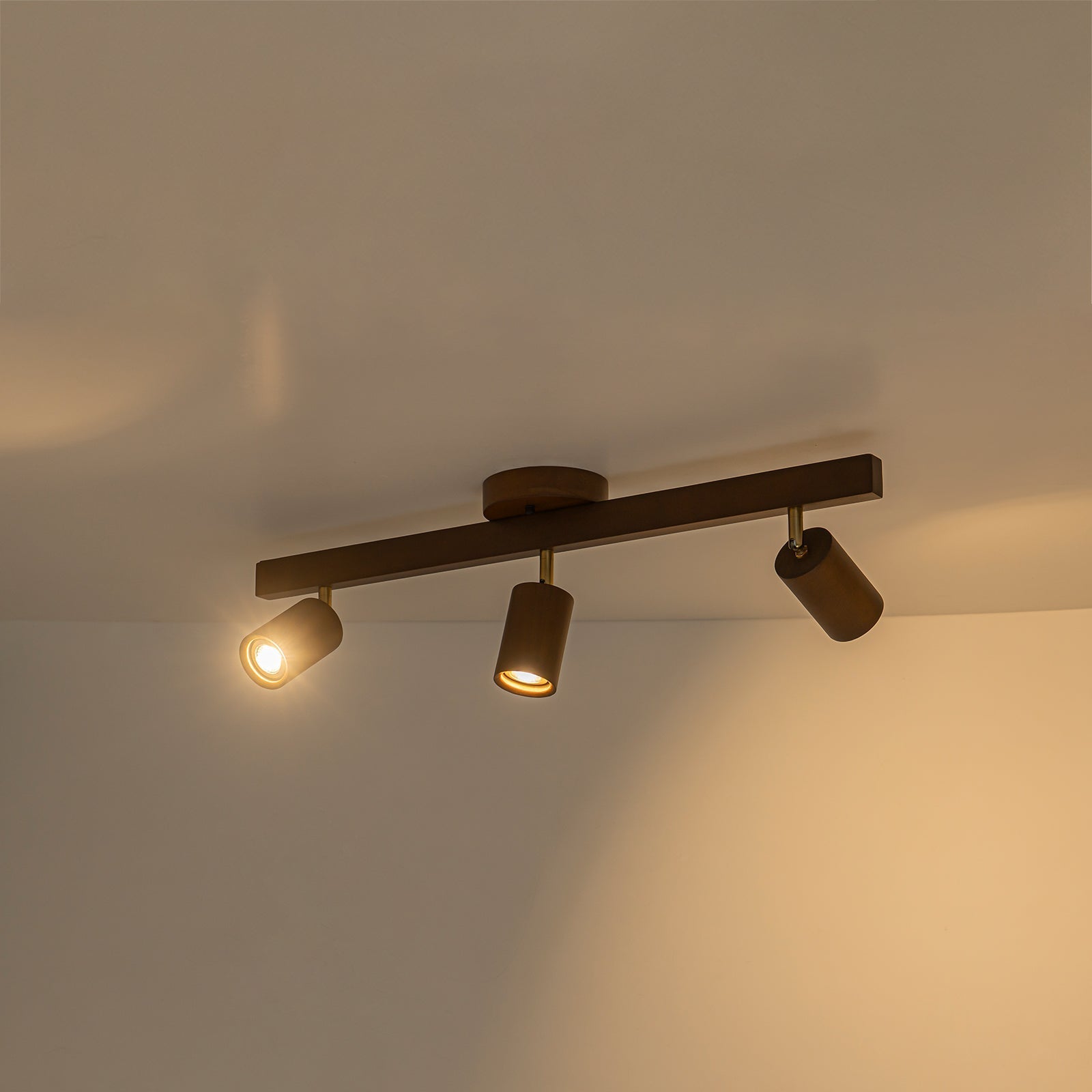 Iluminación de Techo de Madera Lineal de Granja con Cabezas Rotables
