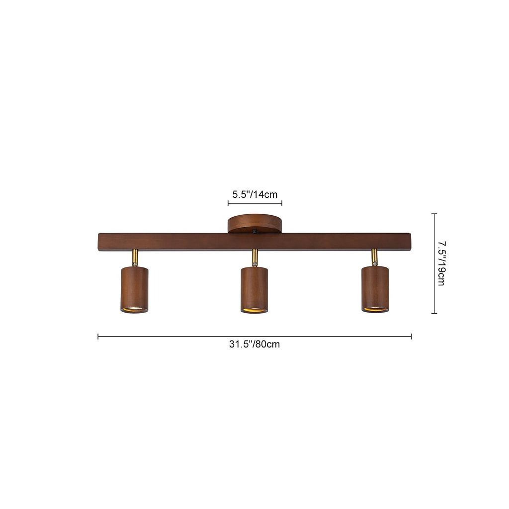 Iluminación de Techo de Madera Lineal de Granja con Cabezas Rotables