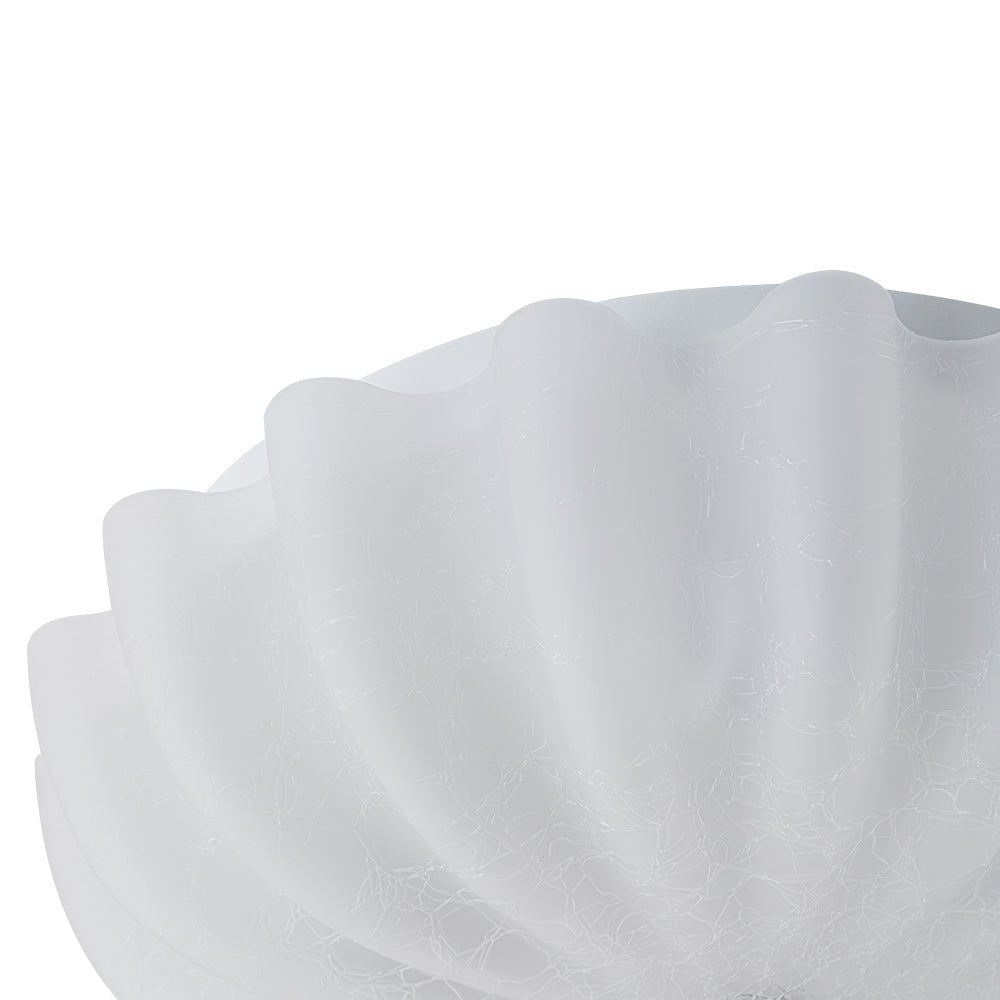 Montaje Semi Flush Floral Crema Agrietado de 3 Luces Estilo Campestre Francés