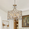 Candelabro de tambor vintage de 5 luces estilo francés con acentos de cristal
