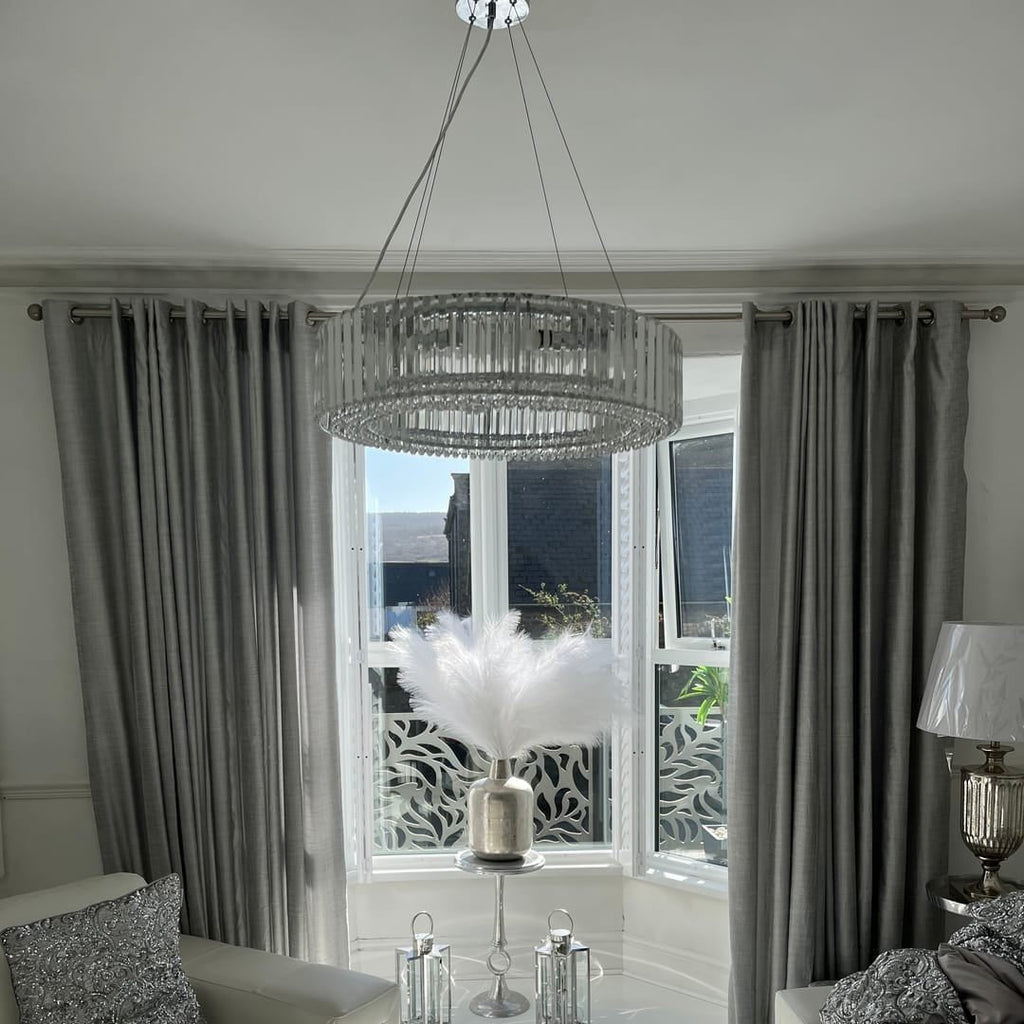 Candelabro de Cristal Redondo de Lujo Glamour de 8 Luces