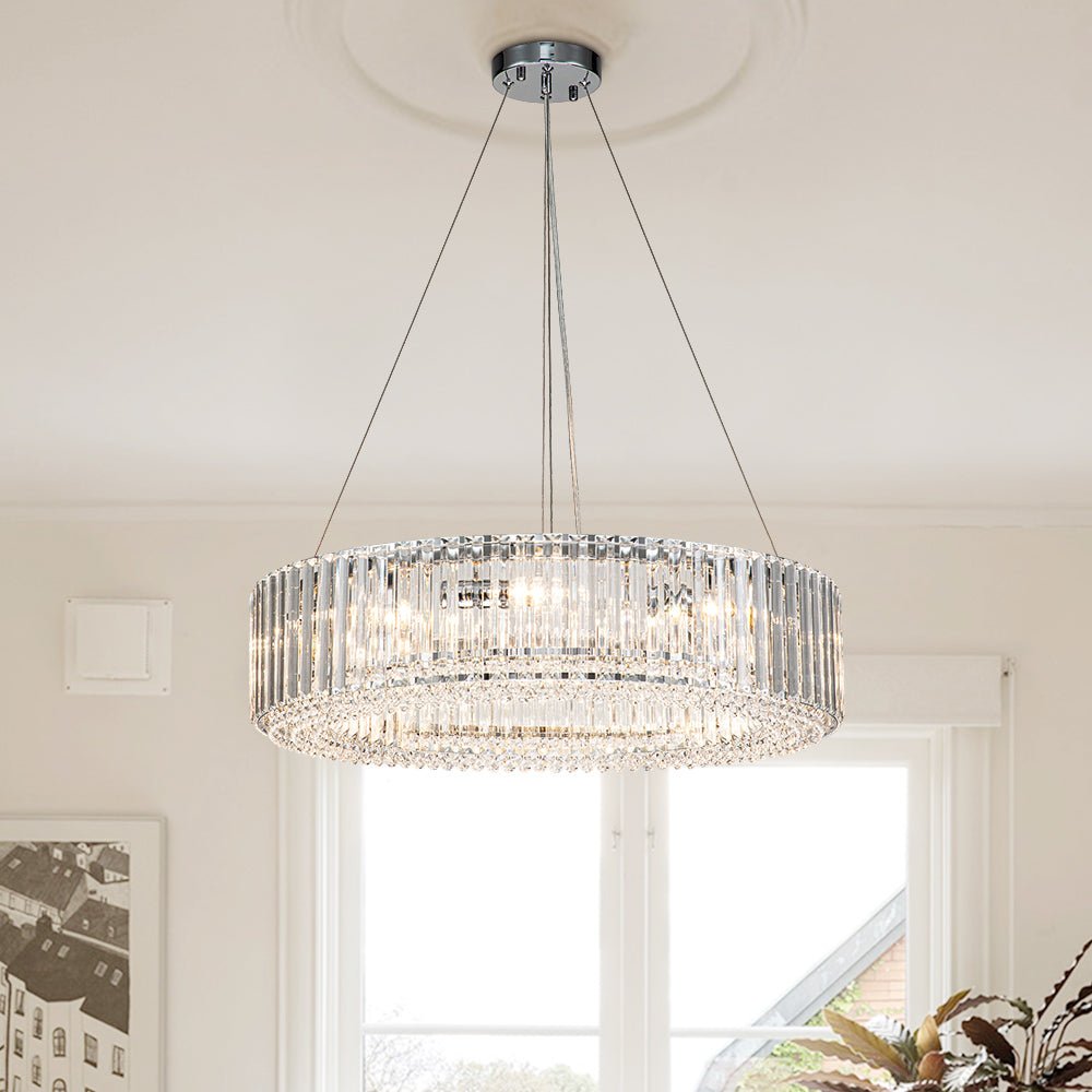 Candelabro de Cristal Redondo de Lujo Glamour de 8 Luces