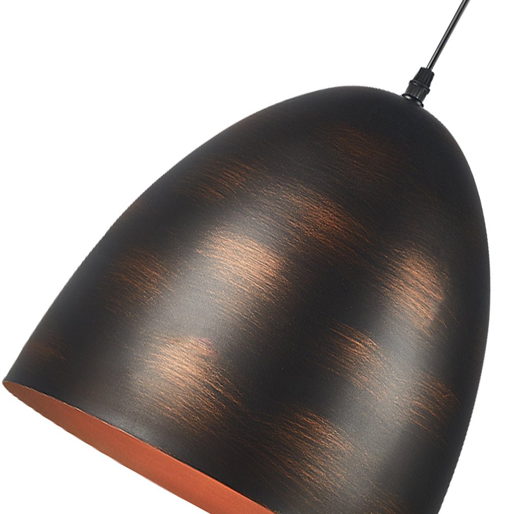Lámpara Colgante de Campana de Metal Industrial de 1 Luz para Mesa de Comedor
