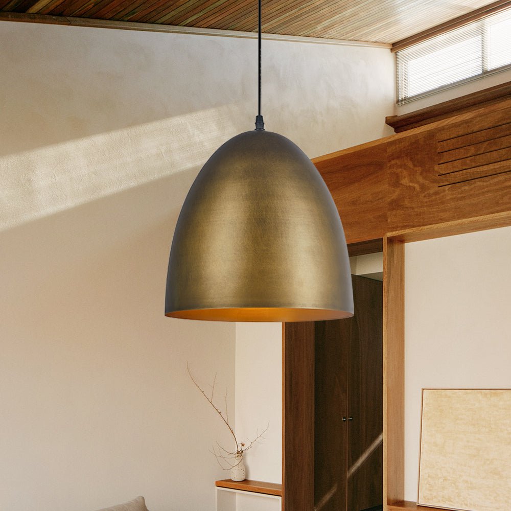 Lámpara Colgante de Campana de Metal Industrial de 1 Luz para Mesa de Comedor
