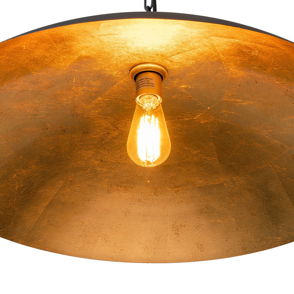 Lámpara Colgante de Metal en Forma de Cúpula Oversized de 1 Luz