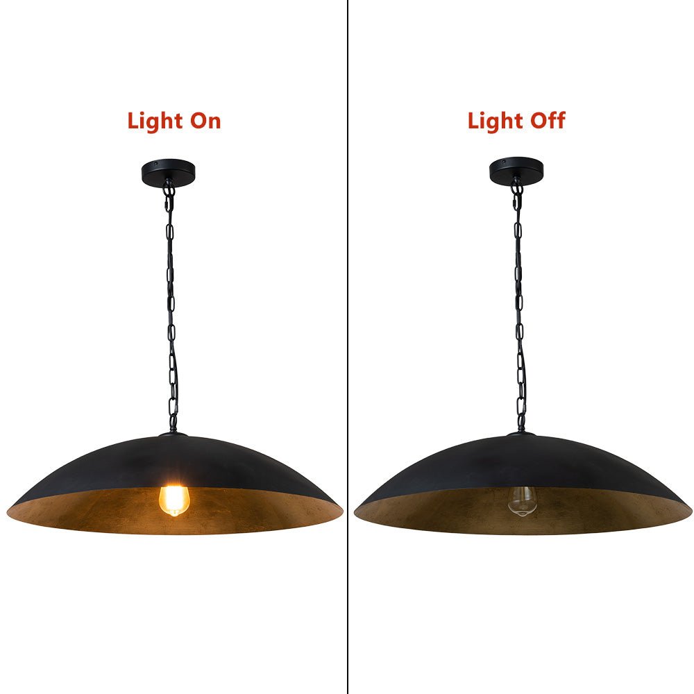 Lámpara Colgante de Metal en Forma de Cúpula Oversized de 1 Luz
