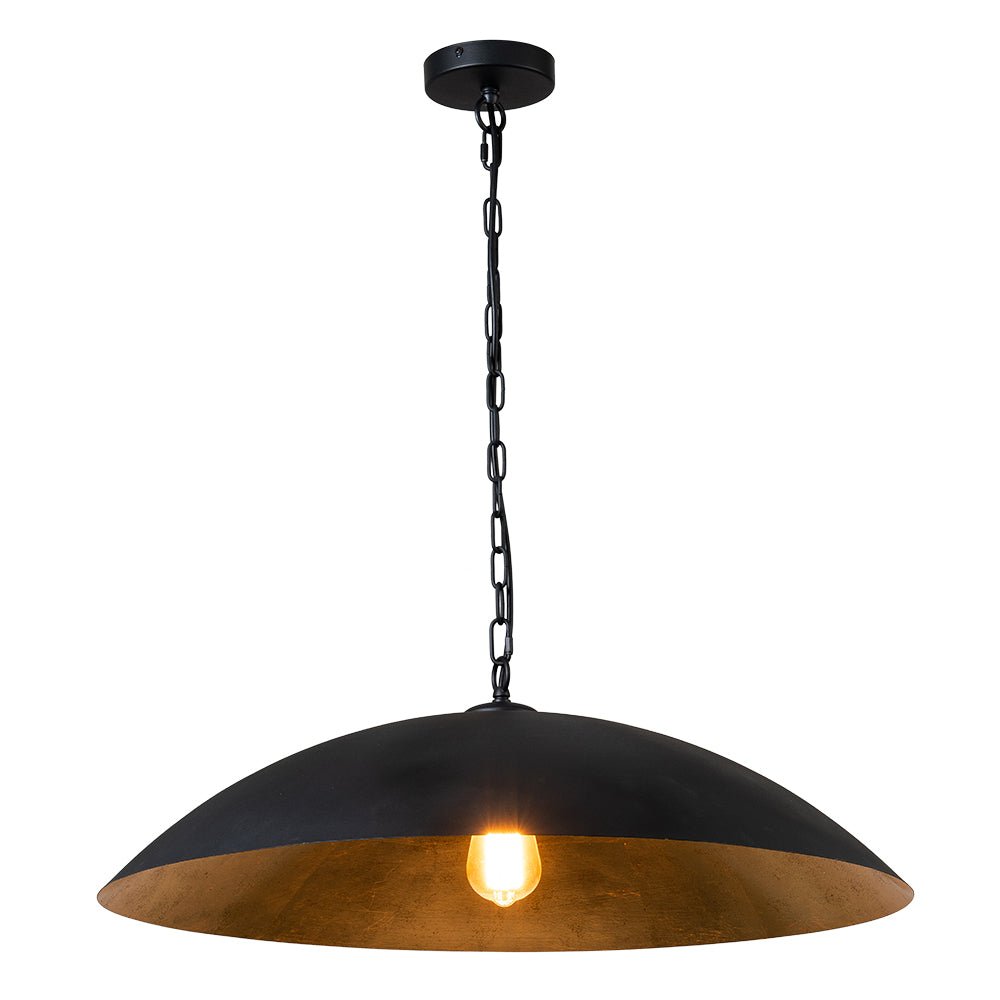Lámpara Colgante de Metal en Forma de Cúpula Oversized de 1 Luz