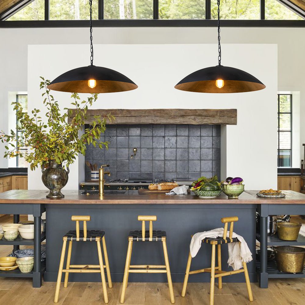 Lámpara Colgante de Metal en Forma de Cúpula Oversized de 1 Luz
