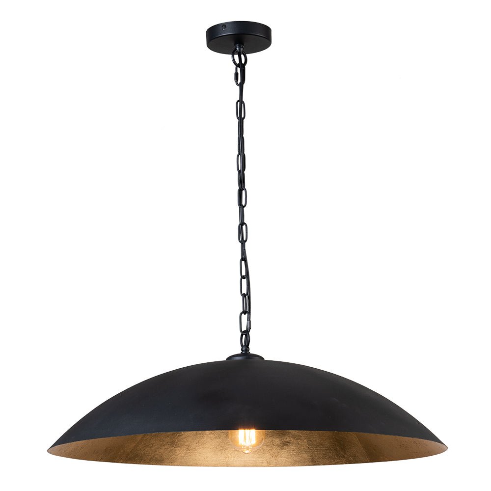 Lámpara Colgante de Metal en Forma de Cúpula Oversized de 1 Luz