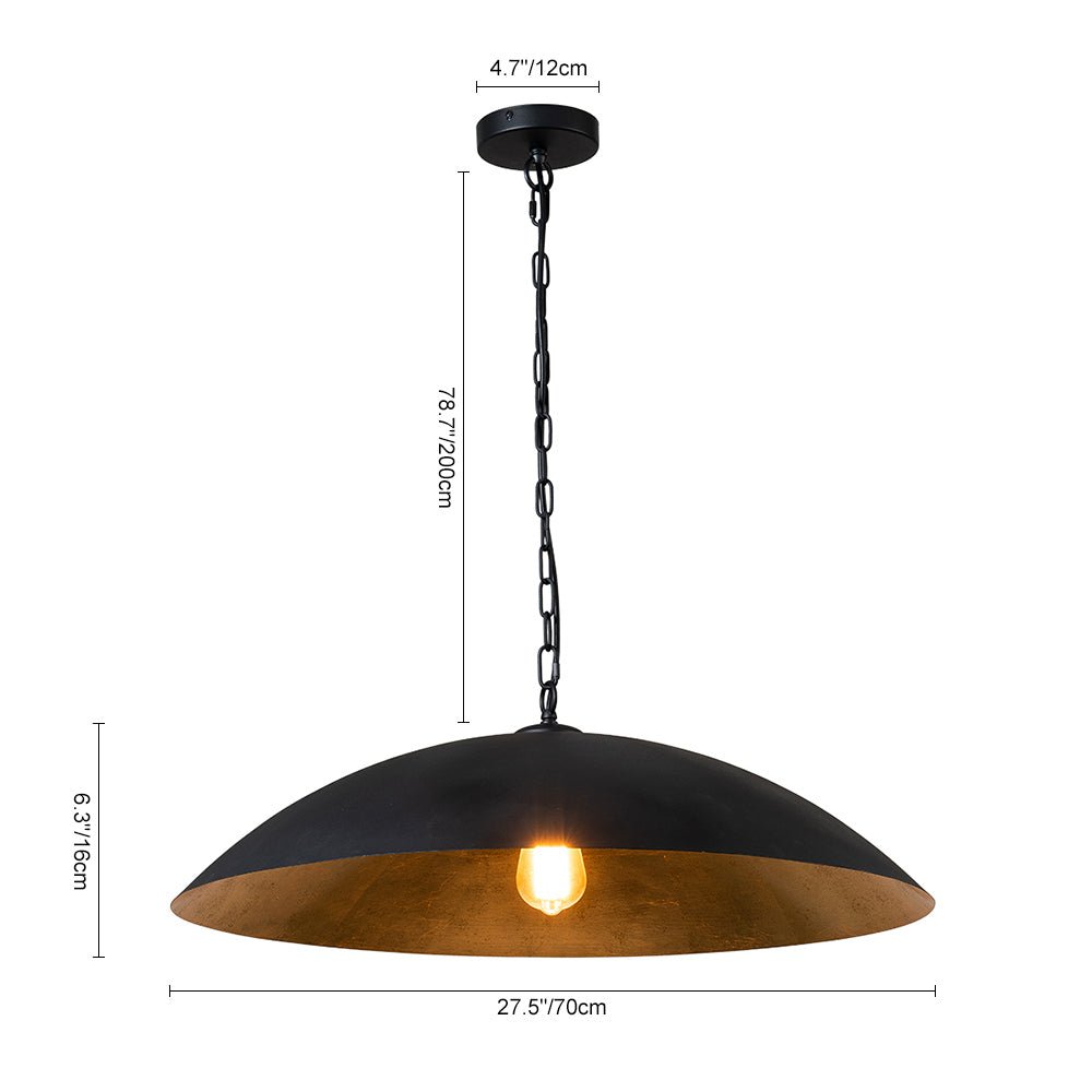 Lámpara Colgante de Metal en Forma de Cúpula Oversized de 1 Luz