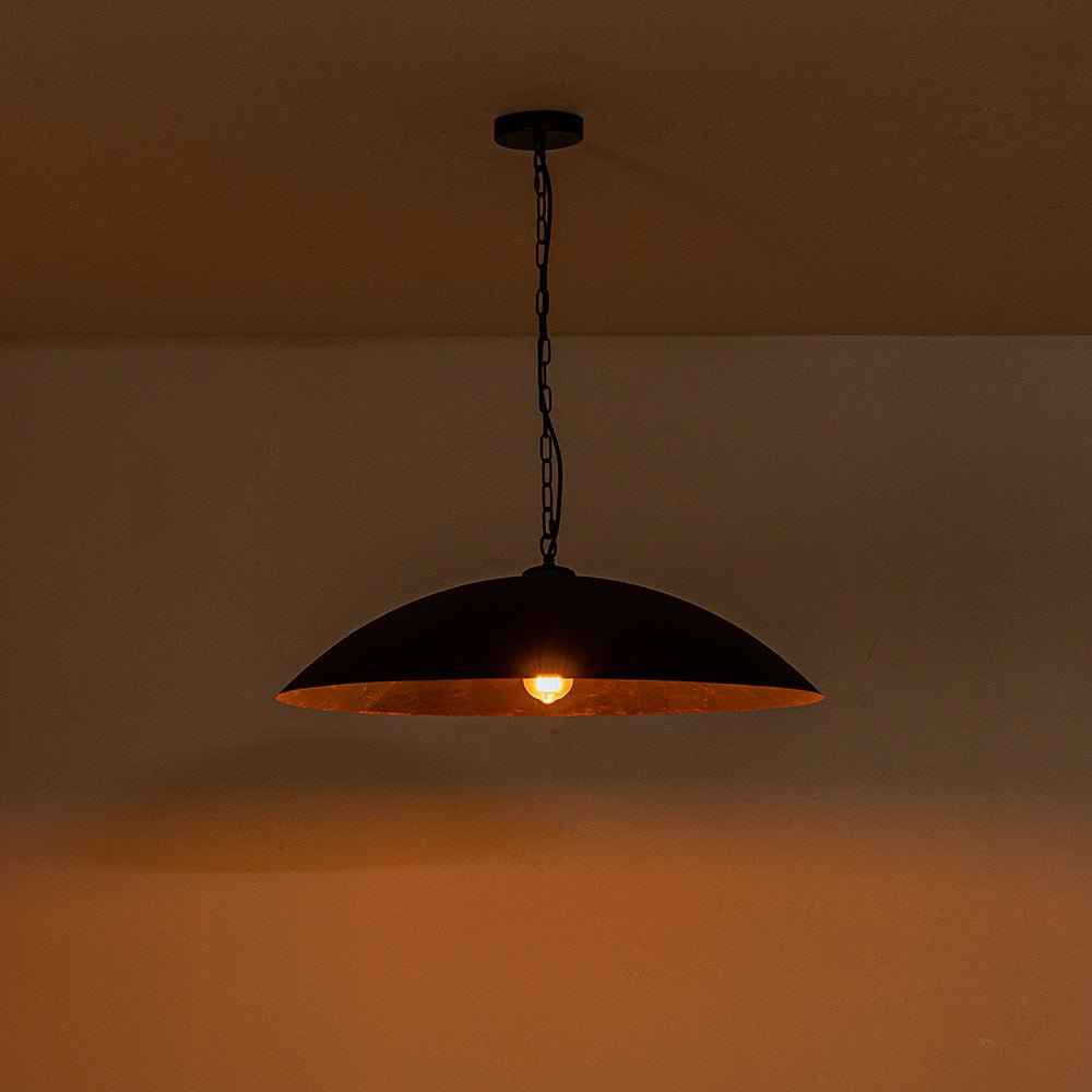 Lámpara Colgante de Metal en Forma de Cúpula Oversized de 1 Luz