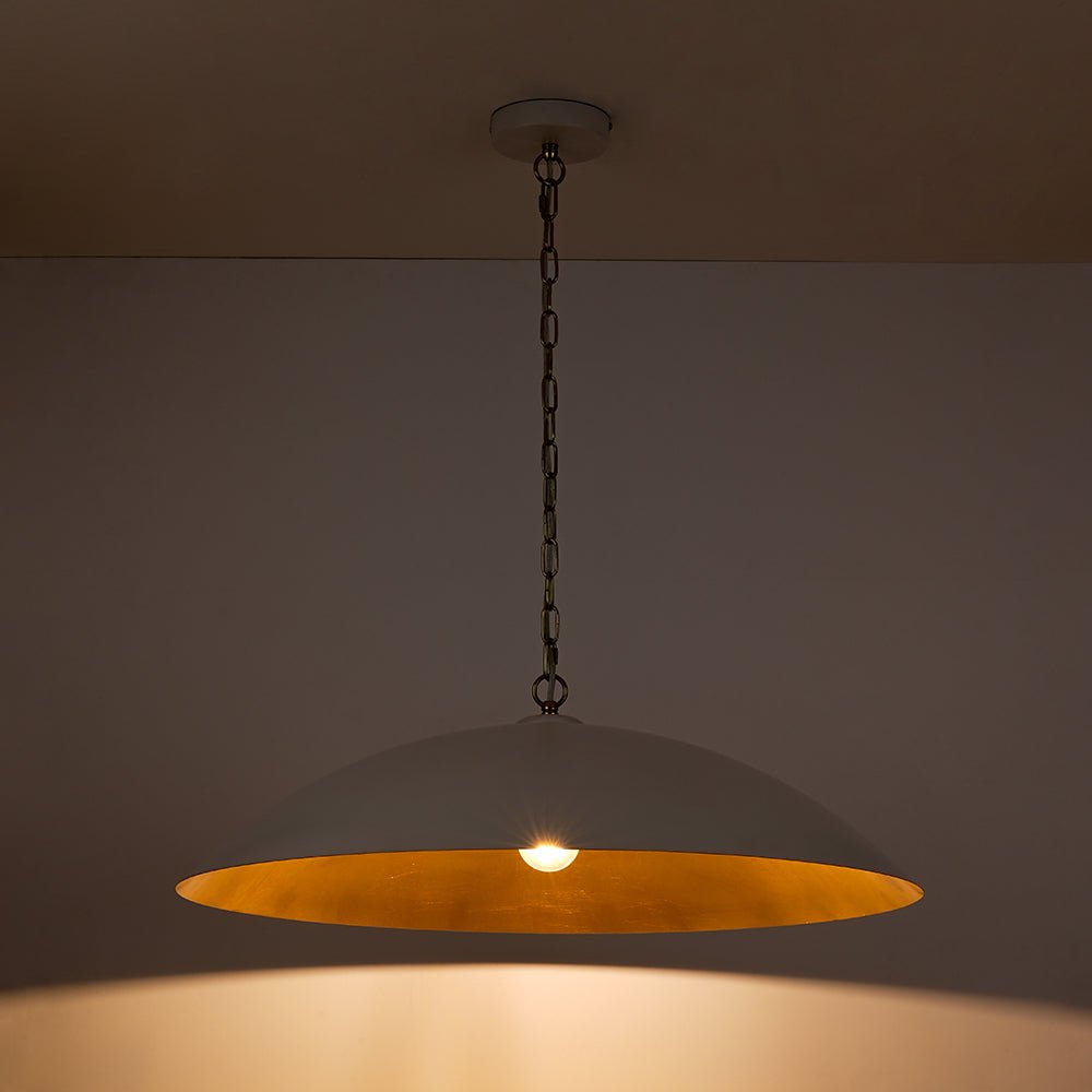 Lámpara Colgante de Metal en Forma de Cúpula Oversized de 1 Luz