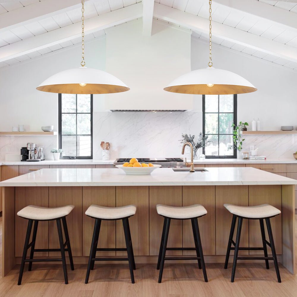 Lámpara Colgante de Metal en Forma de Cúpula Oversized de 1 Luz