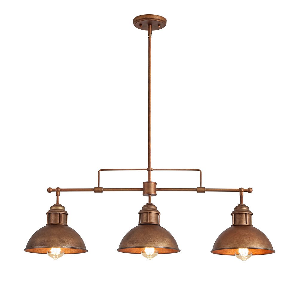 Lámpara Colgante de Tapa de Olla Lineal de 3 Luces Industrial