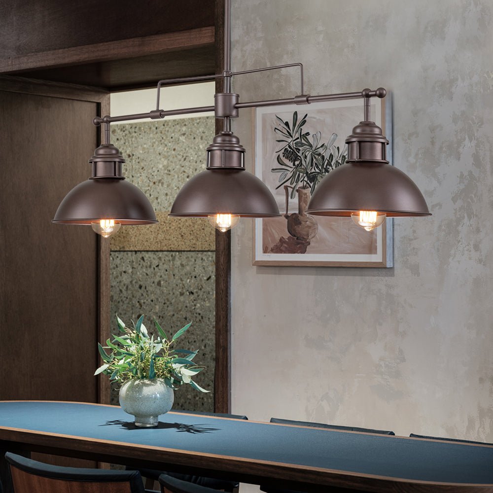 Lámpara Colgante de Tapa de Olla Lineal de 3 Luces Industrial