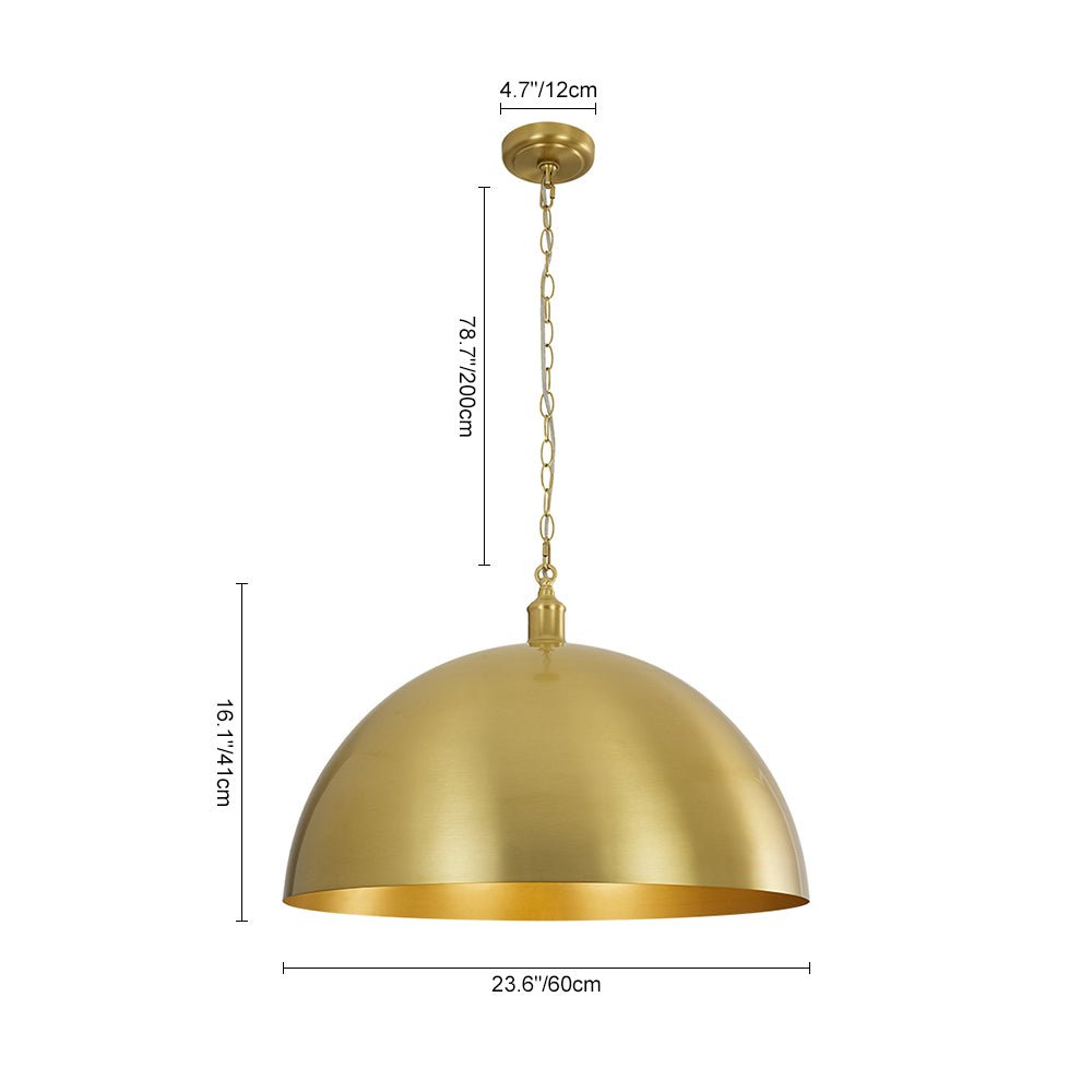 Lámpara colgante de metal dome simple de 1 luz estilo granja industrial