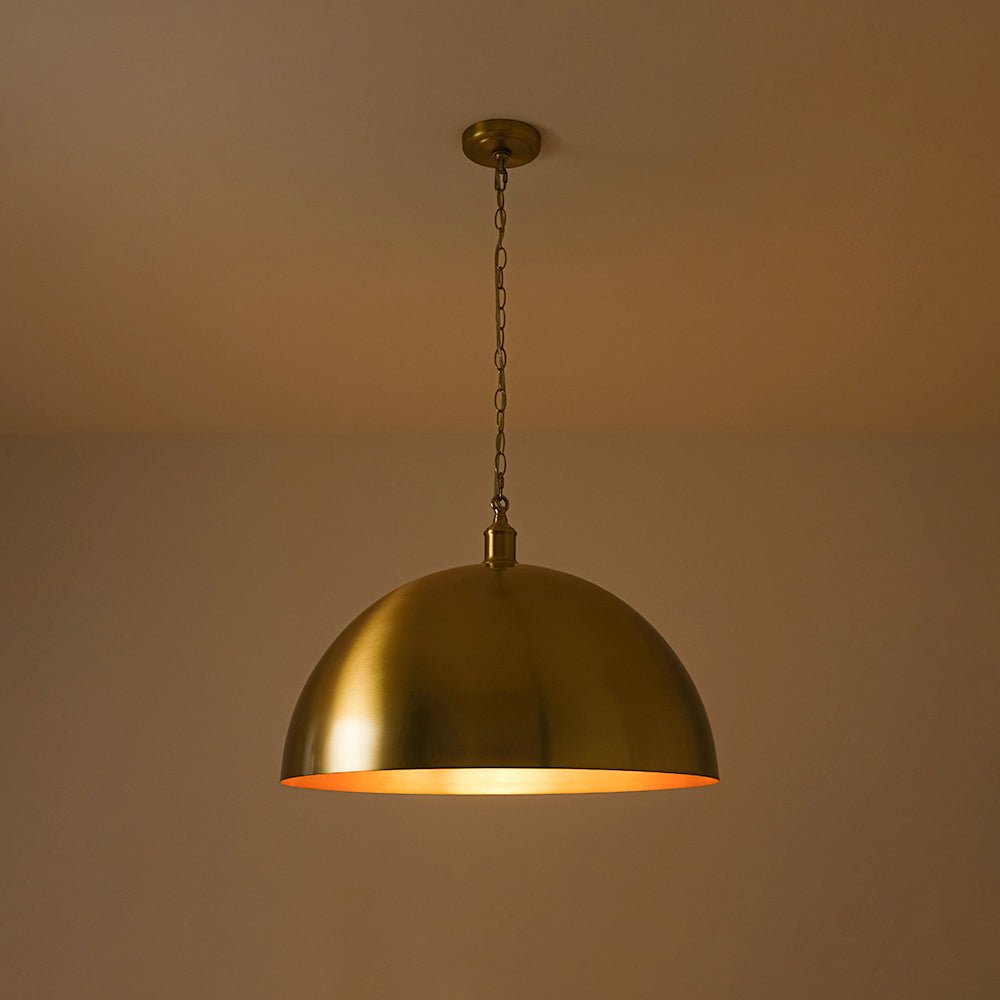 Lámpara colgante de metal dome simple de 1 luz estilo granja industrial