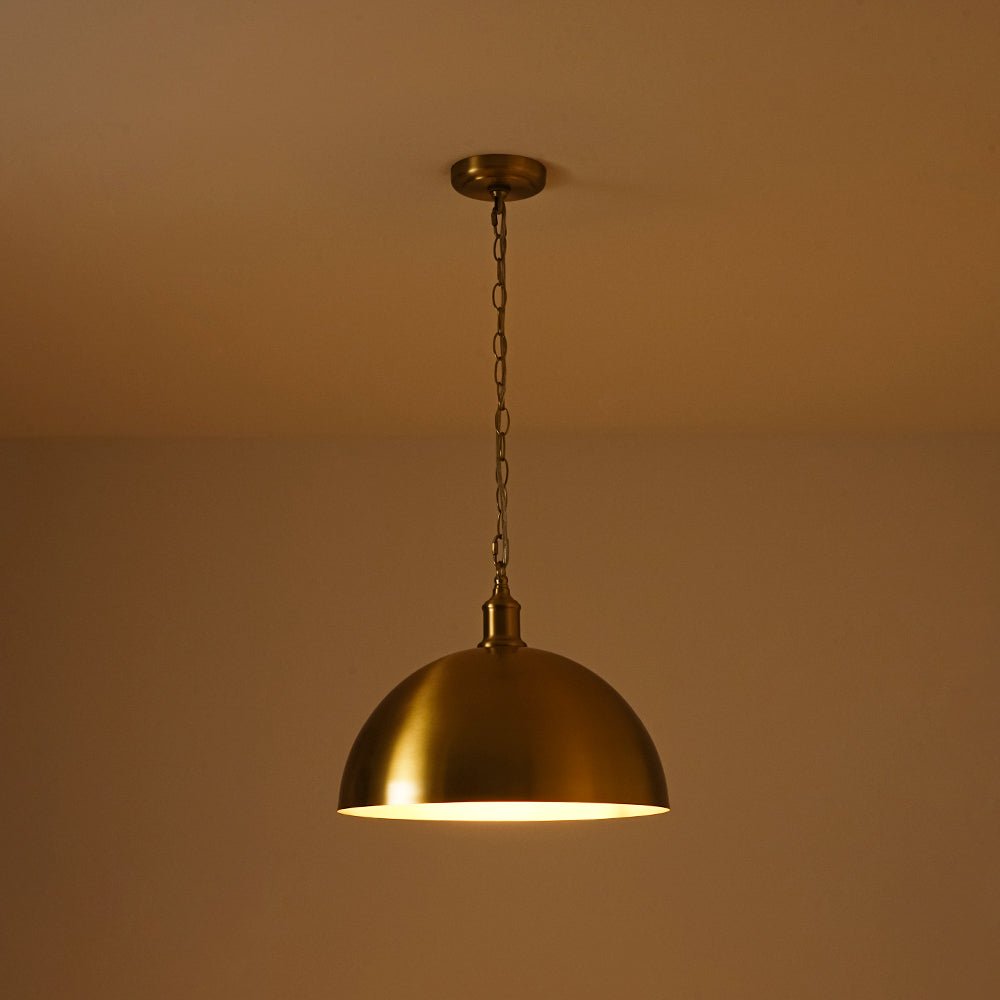 Lámpara colgante de metal dome simple de 1 luz estilo granja industrial